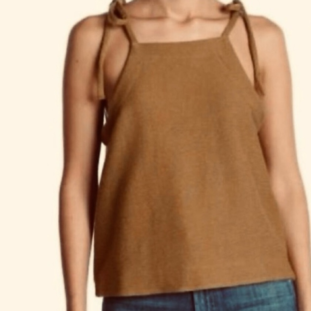 Like New Madewell green adjustable strappy textured top- Small